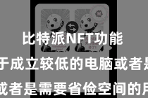 比特派NFT功能 更得当于成立较低的电脑或者是需要省俭空间的用户使用