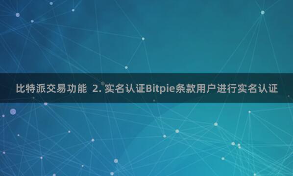 比特派交易功能  2. 实名认证Bitpie条款用户进行实名认证