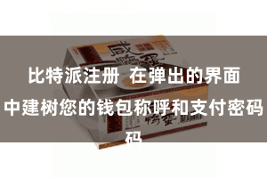 比特派注册  在弹出的界面中建树您的钱包称呼和支付密码