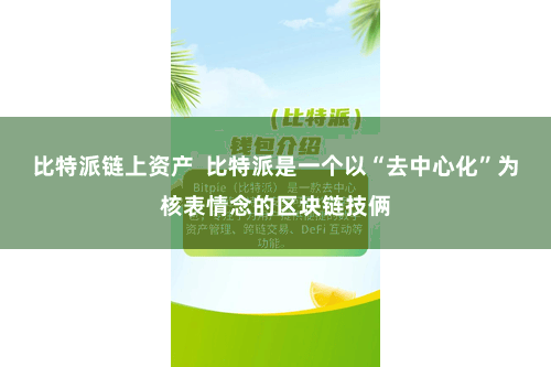 比特派链上资产  比特派是一个以“去中心化”为核表情念的区块链技俩