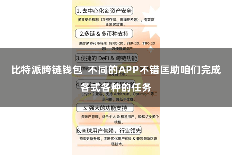 比特派跨链钱包  不同的APP不错匡助咱们完成各式各种的任务